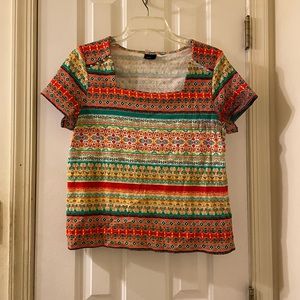 Rich multiprint colorful top